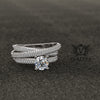 1.3ct Elegant Three Sided Pave Crossover Gold Bridal Set - 01US62B